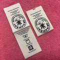 Matte Surface Natural Color Folded Organic Cotton Care Labelsilk Screen Printing T-shirt Cotton Collar Tag
