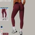 YISHENHON Women's High Waist Butt Lift Scrunch Fitness Sport Pants New Arrival Custom Logo Gym Seamless Yoga Legging