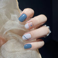 Temooi Wholesale 24Pcs ABS French Design Simple Press on Nails Short Square & Round Glitter with Nail Glue Packaged Perfectly