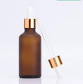 Frosted Amber Glass Round Dropper Bottles in 5ml-120ml Sizes with TUV/ISO Certified Screen Printing MOQ 100pcs Carton Packing