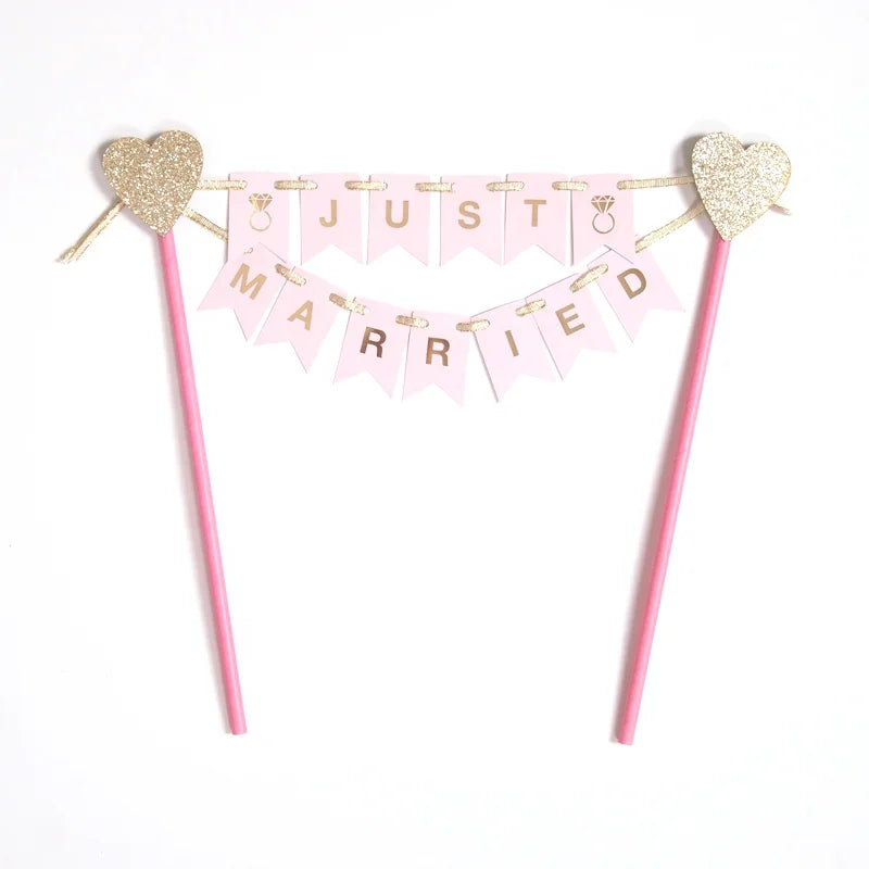 EASTERN Wedding & Valentine's Day Party Supplies Cake Topper Accessories Paper Straw Toppers White Pink