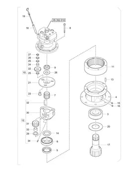 Excavator 31m9-10152sg8 Swing Device CX57C Swing Motor for Case
