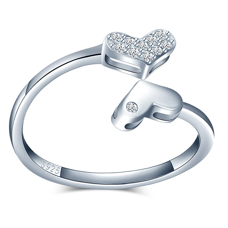 Real Sterling Silver Wedding Ring for Women Diamond Cubic Zircorn Rings