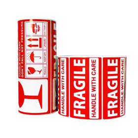 3 x 2 Inch Handle with Care 500 Fragile Stickers Permanent Adhesive Glass Labels for Shipping Moving Packaging