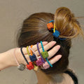 Women Elastic Rubber Bands Shining Crystal Hair Rope Square Rhinestone Hair Scrunchies for Girls MegaBDM