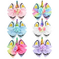 6 Inch Glitter Sequin Unicorn Cheer Bows for Cheerleader Girls Teens Rainbow Alligator Hair Clips Barrettes Hair Accessories