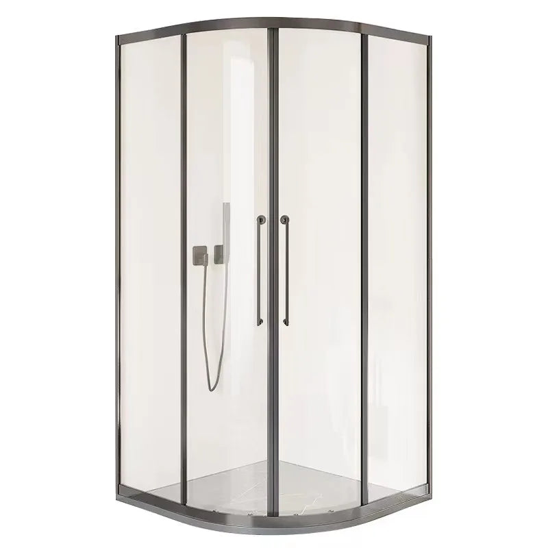 Popular Design Arc Shape Bathroom Glass Shower Doors Tempered Glass Sliding Door for Bathroom
