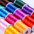 100yards Assorted Color 1.5mm Nylon String Thread Durable Macrame DIY Chinese Knotting Rattail Braided Satin Cord Bags Garment