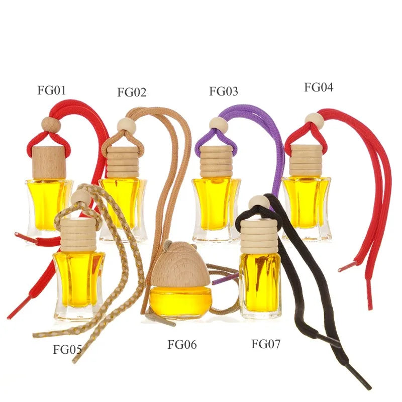 5ml 8ml 9ml 10ml Clear Glass Car Air Freshener Perfume Bottle with Screw Cap Empty Car Diffuser Bottle