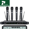 Paulkitson Microphone AD4Q Professional Wireless Microphone 4 Channel UHF 470-940mhz Headset Lavalier Studio Stage Microphone