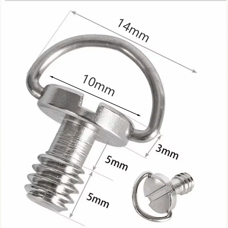 1/4"-20 Camera Mounting Screw With D Shaft D-ring Camera Tripod Screw Quick Release Plate Screw