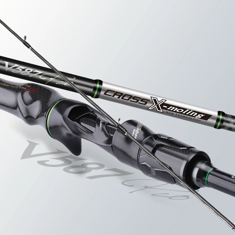 Histar V587 Left Hand Japanese Toray Crossline C Tape Fuji Guide Ring High Carbon MH Fast Action Casting Bass 2.13M Fishing Rod