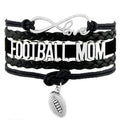 Manufacturer Infinity Love Rugby Football Mom Nana Grandma Player Fans Best Friend Mens Beads Leather Bracelets for Women