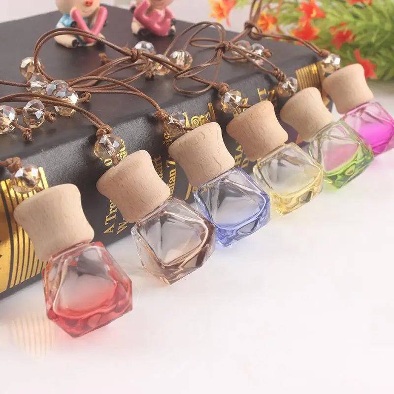 Fragrance Clear Glass Empty Perfume Bottle Essential Oil Bottle Car Hanging 8ml for Colorful Air Freshener Diffuser