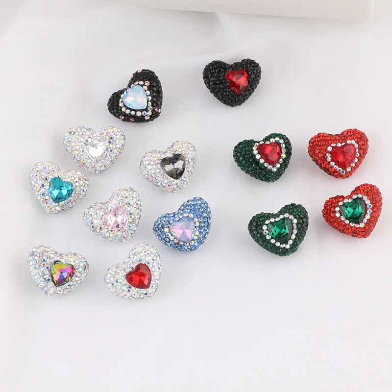 Love Western Princess Soft Pottery Nepal Diamond Ball Peach Heart Straight Hole Bead DIY Mobile Acrylic Plastic Lucite Beads