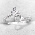 Sterling Silver 4*4mm Semi Mount Ring Empty Frame Blank Support Claw Setting S925 Base Holder Without Center Stone for DIY Inlay
