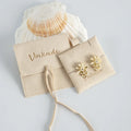 Beige Light Brown Luxury Suede Jewelry Display Organizer Ring Holder Earring Card Necklace Pouch Travel-friendly Package Set