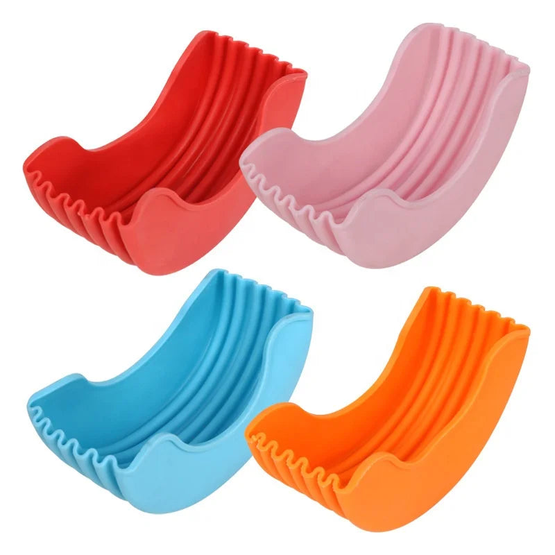 Wholesale BPA Free Silicone Hamburg Holder Soft Flexible Sandwich Holder Silicon Cases Food Rest Holders