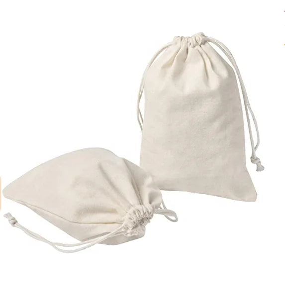 Cheap Custom Logo Promotional Price Recyclable Organic Fabric Dust Bags Small Cotton Muslin Drawstring Bags