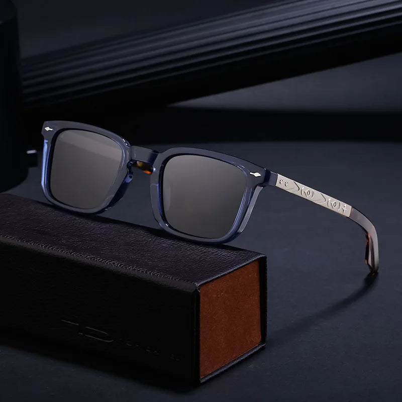 DOISYER Luxury Retro Steampunk Sunglasses Vintage Classic Square Polarized Glasses UV400 Optical Lenses PC for Men Women Driving