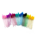 Shiny Crystal Eyelash Applicator Disposable Crystal Handle Nylon Mascara Wands Brushes Spoolies