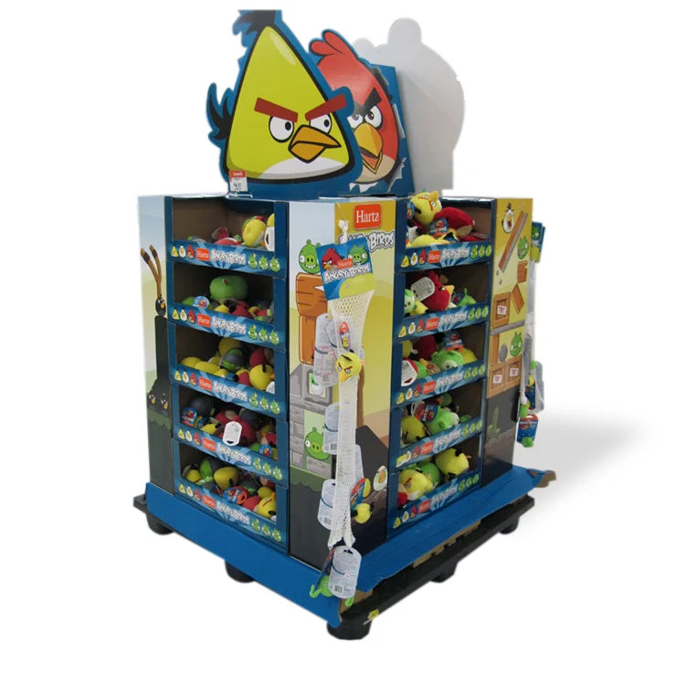 YIZE DISPLAY PD1045-4 Corrugated Cardboard Floor Display Stand for Toys Retail 4C CMYK Offset Printing