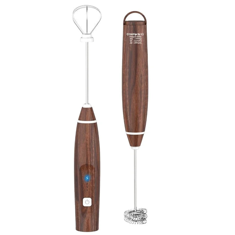 Wholesale Milk Frother Rechargeable Wireless Coffee Frother With 2 Stainless Steel Hand Electric Whisk