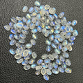 Natural White Moon Stone Oval Flat Bottom Cabochon 3x5mm to 5x7mm Loose Gemstone for Jewelry