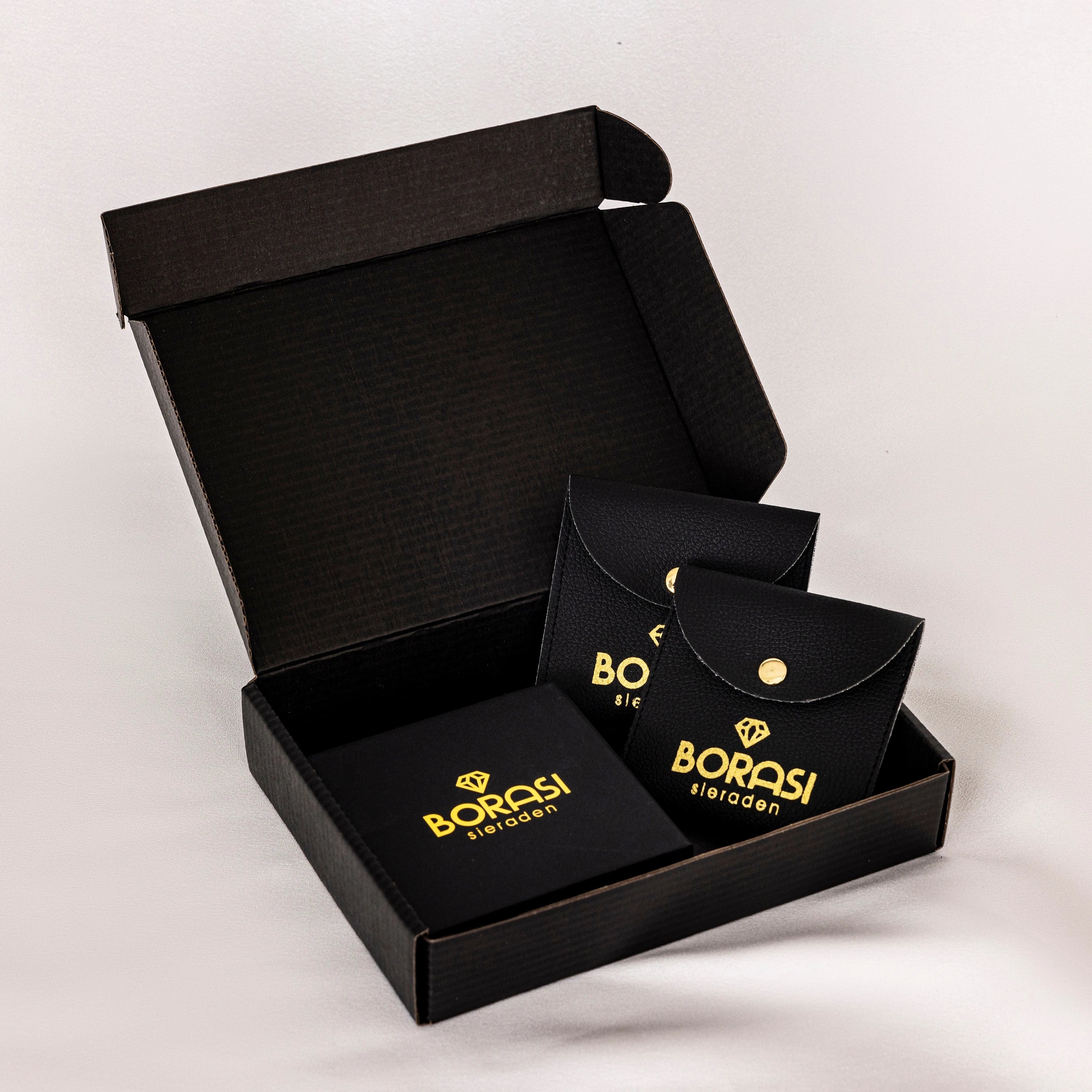 Custom Logo Black Jewelry Packaging Set Jewelry Gift Packaging Jewelry Shipping Boxes