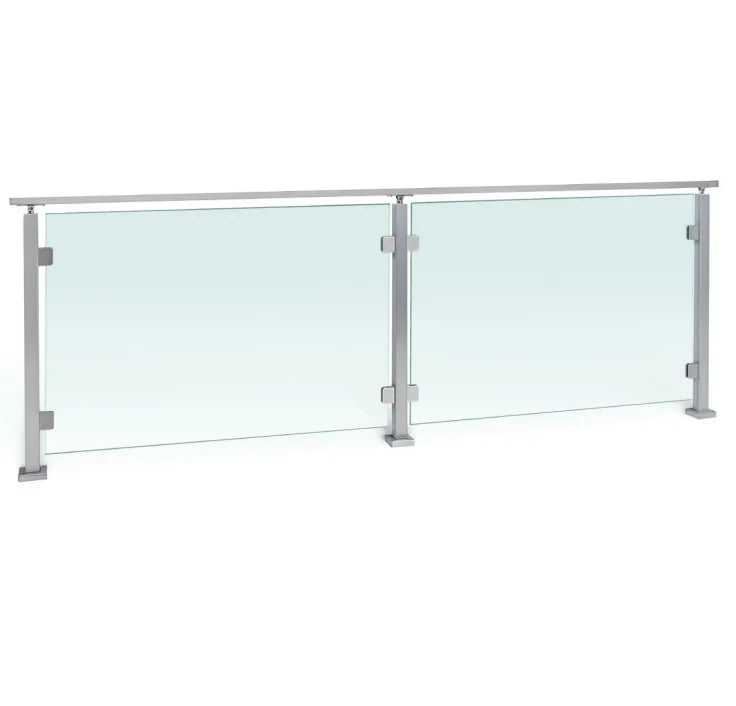 YL METAL Popular Glass Balustrades Outdoor Glass Railing Design Stainless Balcony Mall Railing