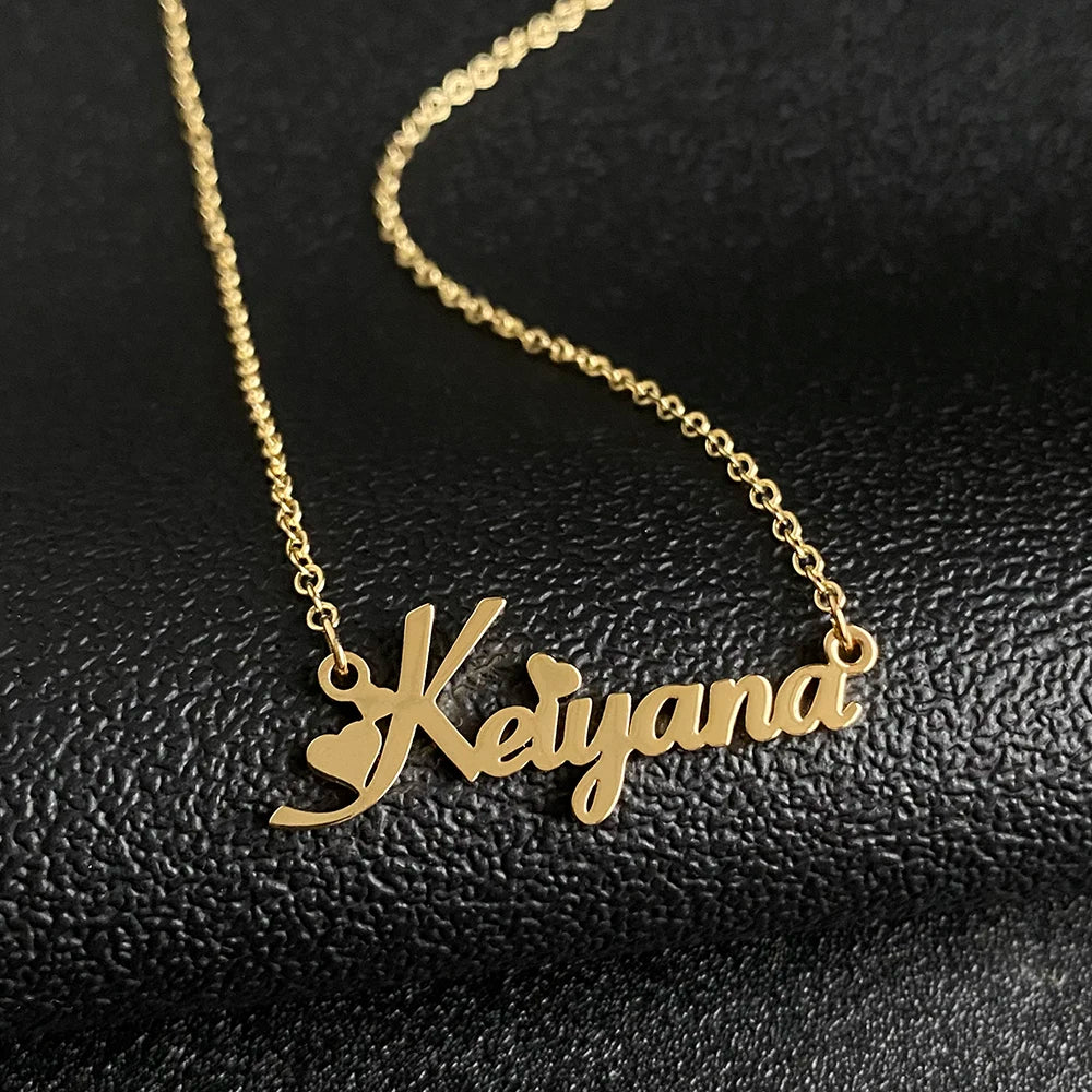 Fatingna Factory Wholesale Customized Name Necklace Stainless Steel Letter Personalized Nameplate Necklace Stainless Steel