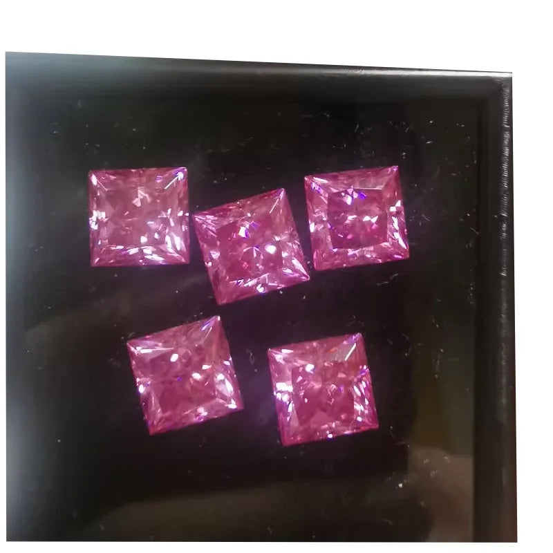 Pink Moissanite Princess Cut 8mm 9mm VVS1 Square Moissanite Diamond GRA Stones Moissanite Princess Cut