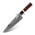 KEENHOPE Handcrafted 89 Layers Damascus Steel VG10 8 Inch Chef Knife Buffalo Horn Inlayed Wooly Stone USA Desert Ironwood