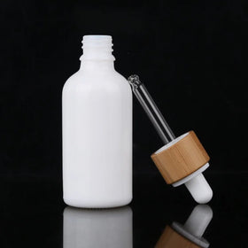 50ml 200ml White Porcelain Bottles and Jars with Wooden Lid for Liquid Cosmetic Packaging