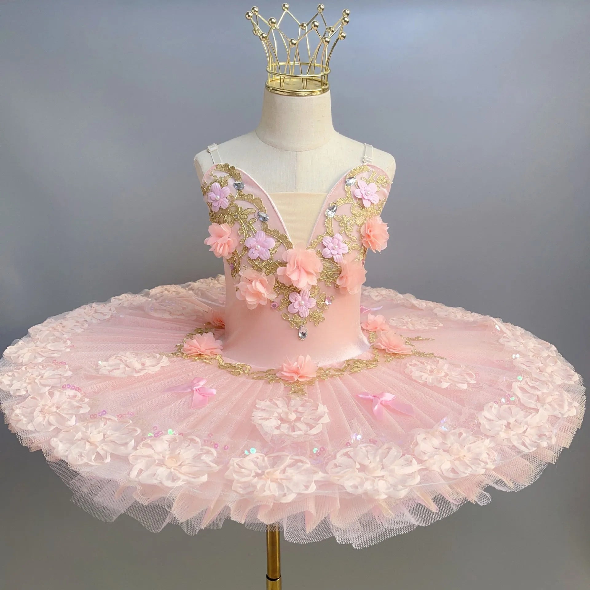 Swan Ballet Tutu Dress Sequin Camisole Skirted for Kids