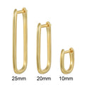 INS Hot Sale a Set of 3Pcs S925 Sterling Silver Fashion 3 Size 6 Inch U-shaped Buckle Earrings