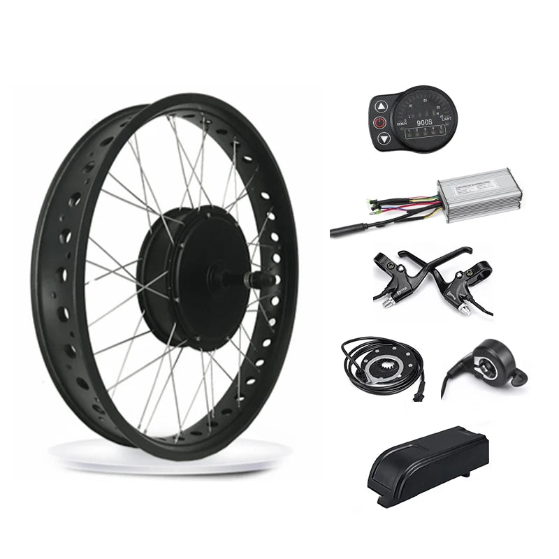 20inch 26inch 700C 48V 1500W Fat Rear Snow Mountain Bike Motor Wheel Conversion Kit Rear Carrier Battery LCD Display Thumb