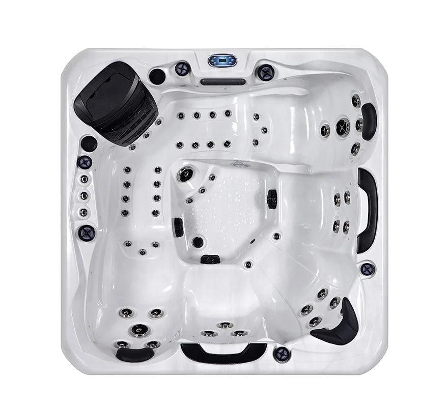 SunRans Premium Outdoor Spa Hot Tub With 2 Lounge 56 Massage Jets for Backyard Garden