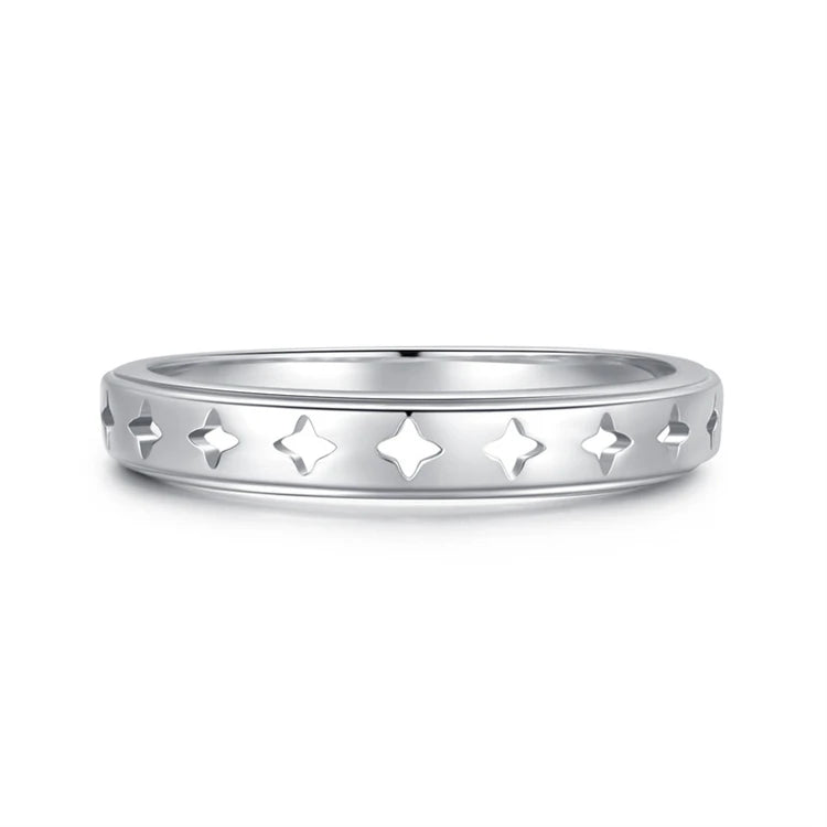 Fine 925 sterling silver simple hollow out star shape women latest design ring