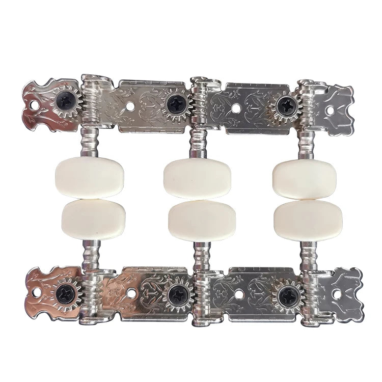 HUASHENG Sliver Chrome Finish Metal Plastic Electric Guitar Tuning Pegs Premium Quality 2 Piece Machine Heads Bass Accessories