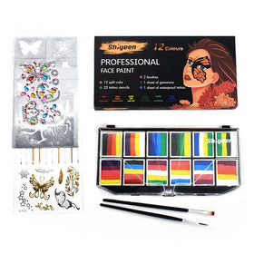 Hot Selling Professional Artist Use Body Paint Face Paint Palette With Stencils
