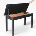 B-111 Factory Adjustable Leather & Wooden Foldable Black Piano Bench with Book Box for Piano Accessories