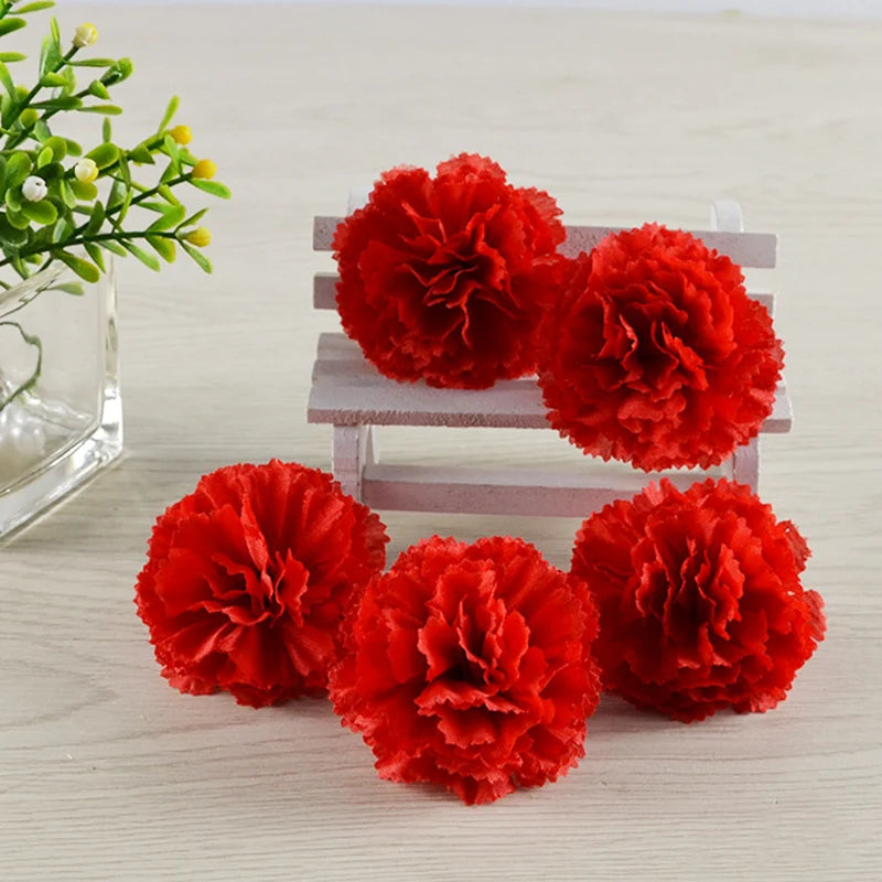 DIY Artificial Flower Pots Bulbs Seeds Carnation Flowers Head Decorative Flowers&Wreaths Wedding Party Decoration Wholesale 2021