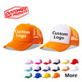 Factory Wholesale Custom Logo Black 5 Panel Polyester Foam Front Baseball Cap Two Tone Nylon Mesh Tracker Hats for Adult Kids