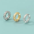 Wholesale Gold Plated 925 Sterling Silver Zircon Circle Beads Loose Spacer Charms for DIY Jewelry Making