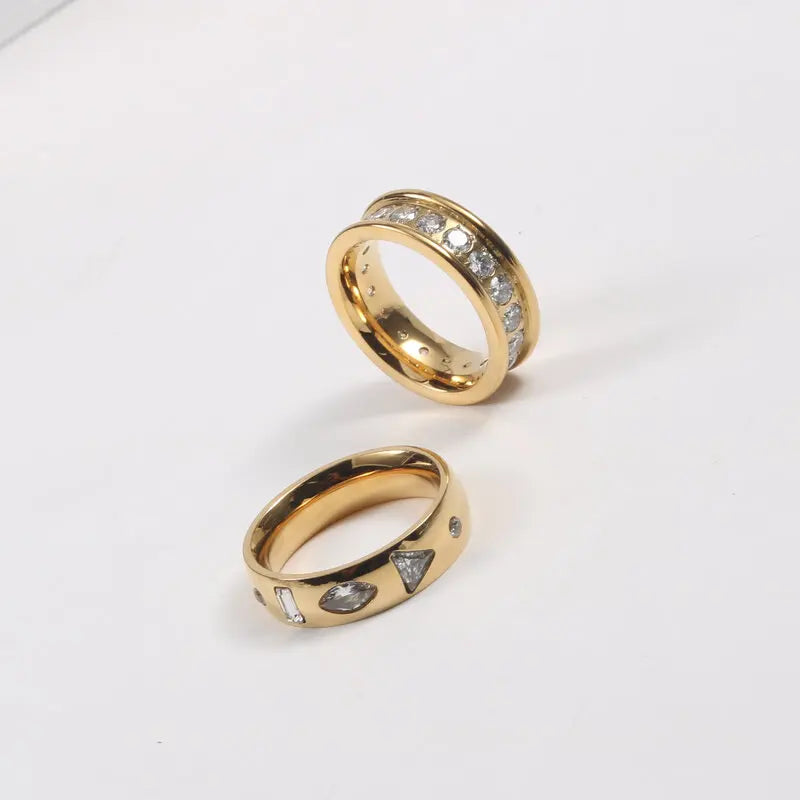 Joolim  18K PVD  Luxury Cubic  Zirconia Pave Stainless Steel Rings for Women Trendy 2022 Fashion Jewelry