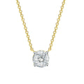 Women's Korean Fashion Hip Hop Classic Geometric Zircon Pendant Necklace Brass Material Platinum Plated Link Chain Gift Jewelry
