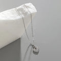 M0131 Lock Heart CZ Pendant Necklace in S925 Sterling Silver Heart Charm with Lock Diamond Pendant Necklace