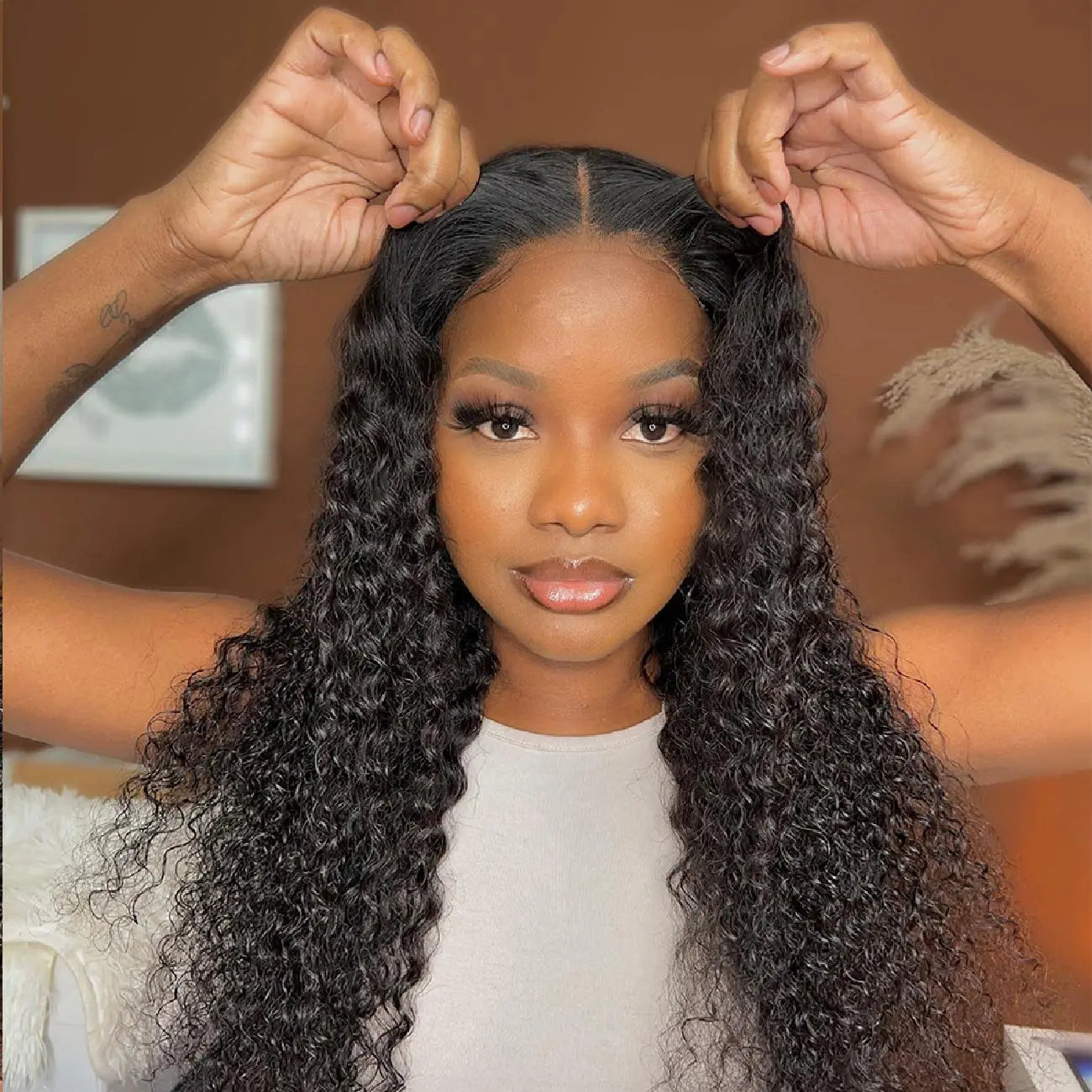 Water Wave Wear and Go Pre Plucked Glueless Wigs Pre Cut Lace Closure Wigs with Natural Hairline Beginner Friendly