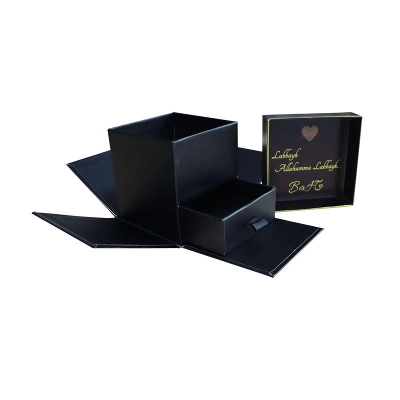 Hot Sale Custom Size UV Printing Surprise Gift Boxes Black Explosion Box Gift Packaging Box